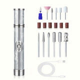 Lijadora de uñas eléctrica profesional, máquina de taladro de uñas, carga rápida USB, archivo de uñas eléctrico multifuncional para uñas de gel DIY y cuidado de belleza en casa, adecuado para manicura y herramientas de cuidado de uñas, kit de pulido de m