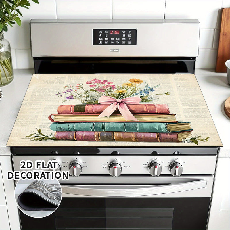 2D Plano, Decoración 2D Plano, Cubierta de Estufa Eléctrica - Cubierta de Estufa de Gas con Forro de Goma, Perfecta para Cualquier Cocina, Protección de Estufa, 1 Unidad, 2D Plano