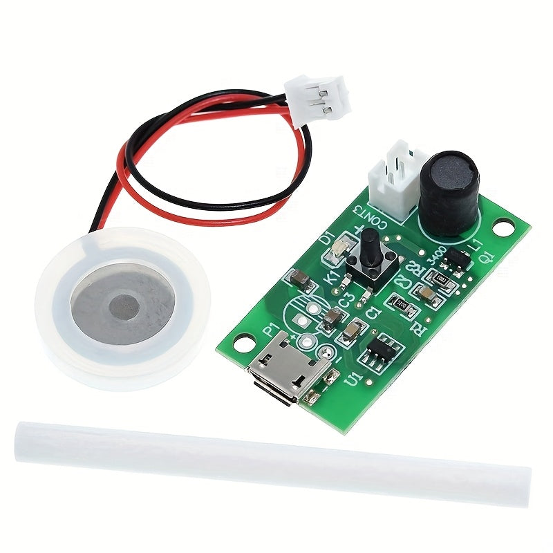 Kit DIY de Humidificador Mini USB con Atomizador y Placa de Circuito Controlador, Placa de Nebulización de Película en Spray Oscilante
