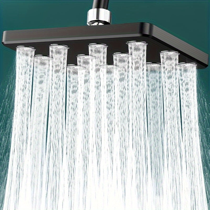 Cabezal De Ducha De Alta Presión Para Baño, Cuadrado Plateado/De Color Negro, Rociador De Ducha Fijo Diario Para Baño, Accesorios De Baño, Cabezal De Ducha