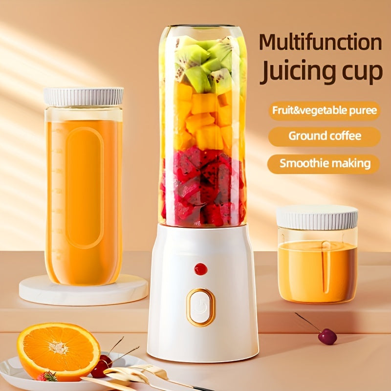 Licuadora Portátil Recargable por USB con Tazas Doble Tritan - Mini exprimidor multifunción para batidos, café y purés - Potente exprimidor de cítricos con batería de litio, construcción de plástico, idea de regalo ideal