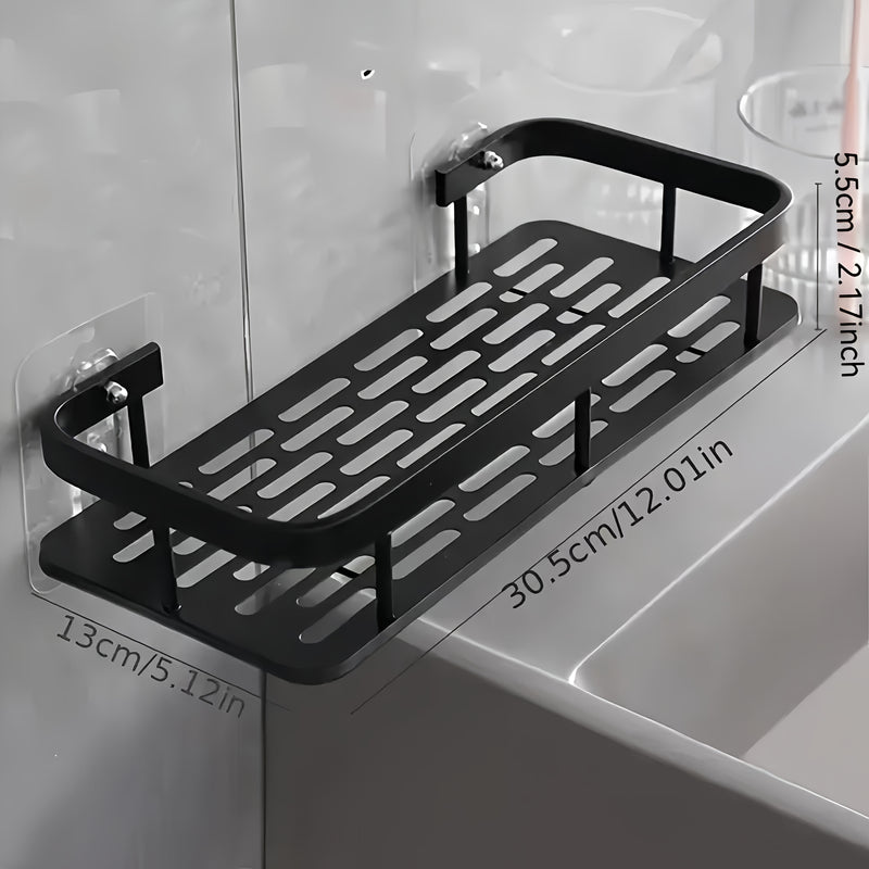 Organizador de ducha montado en pared, gran capacidad, instalación sin taladros, portajabones flotante para baño y cocina, ahorro de espacio, fácil de instalar, organizador de artículos de tocador y cosméticos