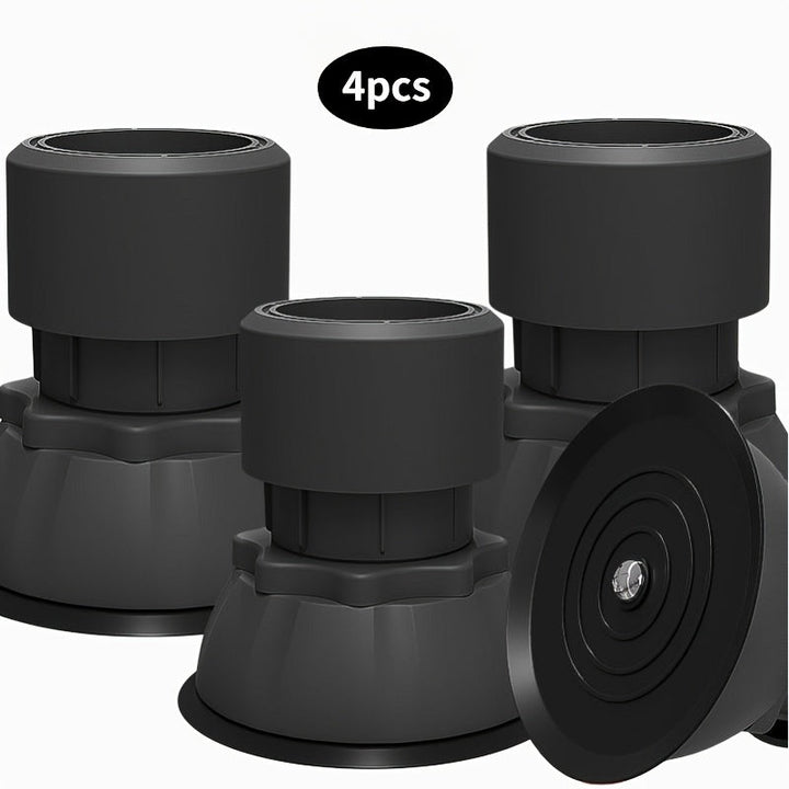 1 JUEGO (4 piezas/JUEGO) Base de lavadora y secadora de altura ajustable, cojín de plástico antivibratorio, base a prueba de humedad para electrodomésticos y muebles, se adapta a lavadoras, secadoras, refrigeradores, sofás y sillas.