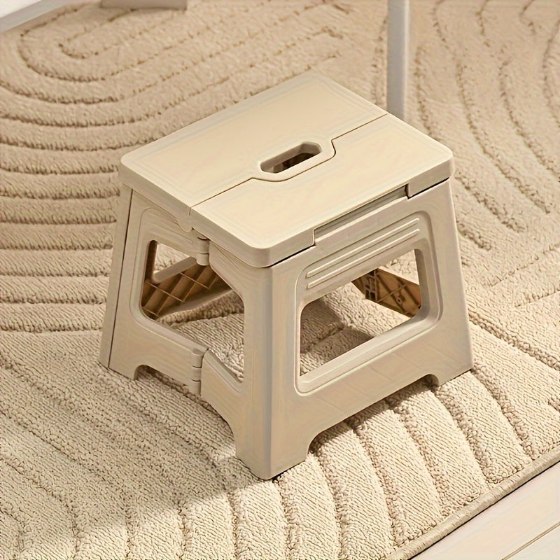 Banco de almacenamiento plegable para escaleras, banco para cambiar zapatos - Portátil, ajustable, banco duradero cuadrado, adecuado para el hogar, la cocina, el baño - Antideslizante, fácil de almacenar, estilo moderno, material plástico