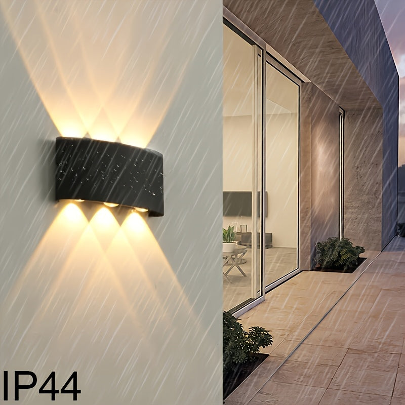 1 lámpara de pared exterior creativa para patio, villa, hotel, pasillo o balcón, iluminación interior y exterior con luz hacia arriba y abajo