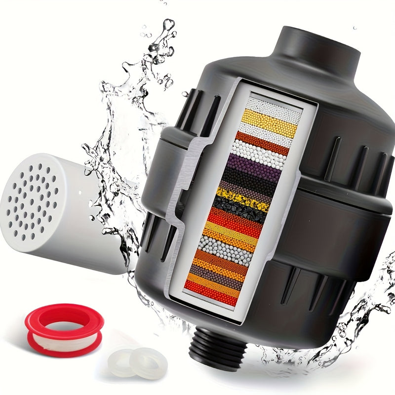 20X Filtro de ducha de alta salida, para agua dura, eliminación de cloro y fluoruro, suavizador de agua de ducha universal de varios estados reduce la sequedad y picazón de la piel, cuero cabelludo y eccema, nickeled cepillado