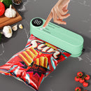Sellador de vacío automático compacto con 10 bolsas - Recargable por USB, batería de litio, función de succión y inflado externo, ideal para cocina y pícnic al aire libre, conserva alimentos durante horas, sellador de vacío para cocina | Diseño compacto