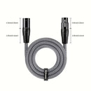 Cable de micrófono XLR masculino a femenino trenzado de nailon, equilibrado de 3 pines, adecuado para micrófonos, sistemas de altavoces, estaciones de radio, estudios de grabación.