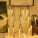 1pc Cadena de luces de energía solar de 20LED con 8 modos, luz decorativa de invierno para Navidad, luz de alero de pasillo, cadena de luces para patio exterior, 1 cadena de 5 metros con 20 luces