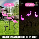 Luces solares para paisajes exteriores, estatuas de flamencos rosados para jardín con iluminación LED - duraderas y hechas de plástico, ideales para caminos de flores, céspedes y decoraciones de Halloween y Pascua
