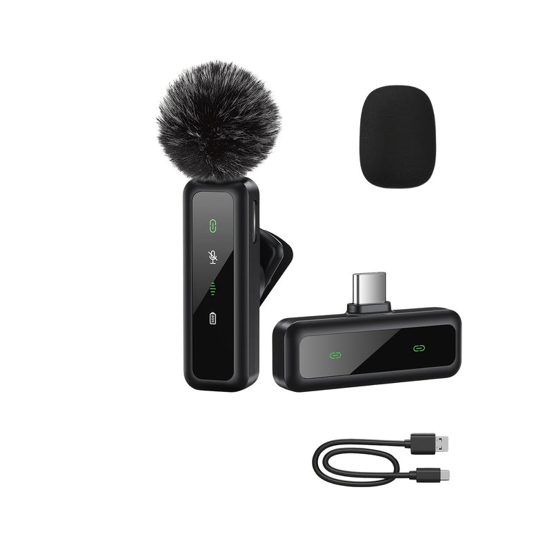 Micrófono inalámbrico con cable K3 (J81) USB, recargable con batería de polímero, con enchufe de 2,5 mm y indicador LED para conferencias de video, podcasting y grabación de voz. Disponible en negro, ideal para cantantes, podcasters y grabación de voz. D
