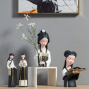 Jarrón Decorativo de Estilo Antiguo de la Dinastía Tang China para Banquete de la Corte Femenina, Hanfu Lindo para Sala de Estar y Entrada, Regalo de Halloween, Regalo de Navidad