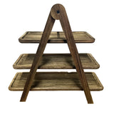 1 bandeja de madera de 3 niveles, sin necesidad de energía, estante de almacenamiento para cocina, soporte de exhibición para hogar, hotel o restaurante