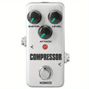 Pedal de compresor de guitarra KOKKO - Procesador de efectos analógicos alimentado por USB con controles de sostenimiento, nivel, ataque y luz LED roja, diseño compacto para estudios y actuaciones en vivo, pedal de efectos de guitarra, grabación de estud