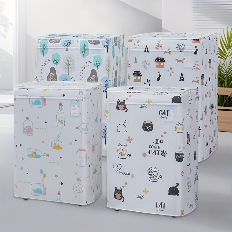 [Funda Impermeable para Lavadora] Funda Impermeable para Lavadora de 1 ud de PEVA Gruesa y Duradera - Diseño Protector con Tapa Abatible para Uso en el Hogar