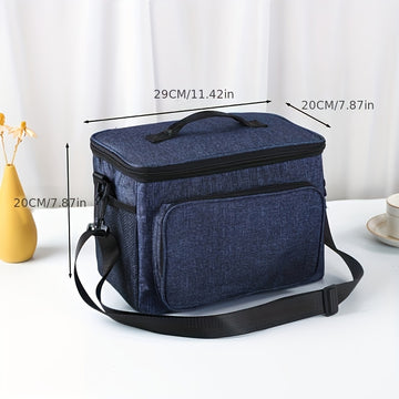 Bolsa de aislamiento de gran capacidad de tela Oxford gruesa portátil que no entra en contacto con alimentos, se puede llevar en la mano y colgar sobre el hombro, ideal para el almuerzo escolar.