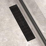 1 desagüe rectangular lineal para baño y ducha, grueso y resistente, con recolector de cabello, material resistente a olores, fácil de limpiar, acabado metálico elegante, construcción duradera