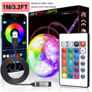 Tira de luces LED para habitación, 91.44-3048.0 cm con control por APP y control remoto IR de 24 teclas, múltiples modos dinámicos y funciones DIY, fácil de instalar, longitud ajustable, ideal para decoración de fiestas en casa, iluminación de escenario