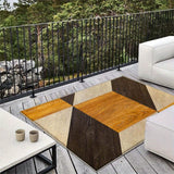 Alfombra de Lujo Antideslizante con Estampado Geométrico Moderno en Terciopelo/852g/m², Diseño Floral - Bajo Pile, Lavable a Máquina, Ideal para Exteriores, Comedor y Camping - Forma Rectangular, Ligera, Tejido de Vellón Grueso