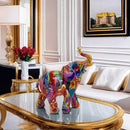 1pc Estatua de resina de elefante colorida, decoración versátil para el hogar para la sala de estar, el soporte de TV, el estudio, la oficina - Ideal para Navidad, Acción de Gracias, Año Nuevo, Día de San Valentín, celebraciones univer