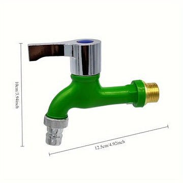 1pc Grifo de Agua Fría de Plástico Duradero con Mangos Cromados - Disponible en Negro, Azul, Verde, Blanco, Rojo, Naranja - Ideal para Uso Doméstico