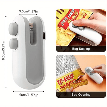 Máquina Selladora de Aperitivos Portátil, Sellador Manual para Bolsas de Plástico, Carga USB, Batería de Litio Recargable de 150mAh, Equipo Pequeño para Servicio de Alimentos en Cocina y Catering. Adecuado para uso en 7 escenarios importantes, escuela, c