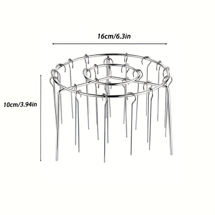 1 Juego de 24 piezas de pinchos de acero inoxidable para freidora de aire, DIY BBQ, para carne y verduras, compatible con freidora de aire de 3.5qt-5.5qt, horno y olla a presión, sin necesidad de voltear, accesorio para freidora