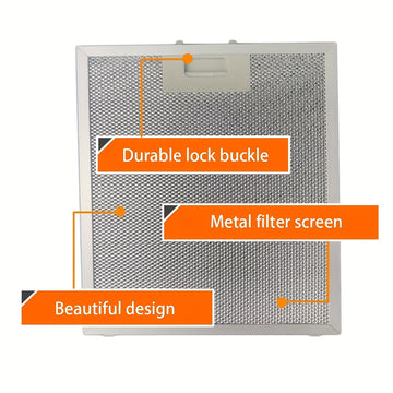 1pc Filtro de Campana Extractora TENLUN - Malla Antigrasa Extraíble y Lavable, Construcción Metálica Duradera con Bisagra de Plástico PP para Limpieza Fácil, Compatible con Sistemas de Ventilación de Cocina, Instalación Sencilla