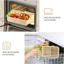 Lonchera Térmica de Rejilla con 3 Compartimentos y Calentamiento en Microondas, Caja Bento de Silicona Verde para la Escuela, Trabajo y Comidas al Aire Libre, Cubierta con Bloqueo de Seguridad, Solo Lavado a Mano, Material de Paja de Trigo, Forma Cuadrada