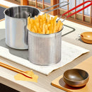 Juego de Freidora y Colador de Acero Inoxidable - Compacto y Fácil de Usar - Ideal para Papas Arrugadas, Patatas Fritas, Pescado y Pollo - Herramienta Esencial en la Cocina del Hogar