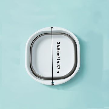 Esencial de Viaje | Bañera de Pie Plegable y Portátil - Plástico Grueso Duradero con Diseño a Rayas - Ideal para el Hogar, Residencia Universitaria o Uso al Aire Libre - Perfecto para Lavar Manos y Pies