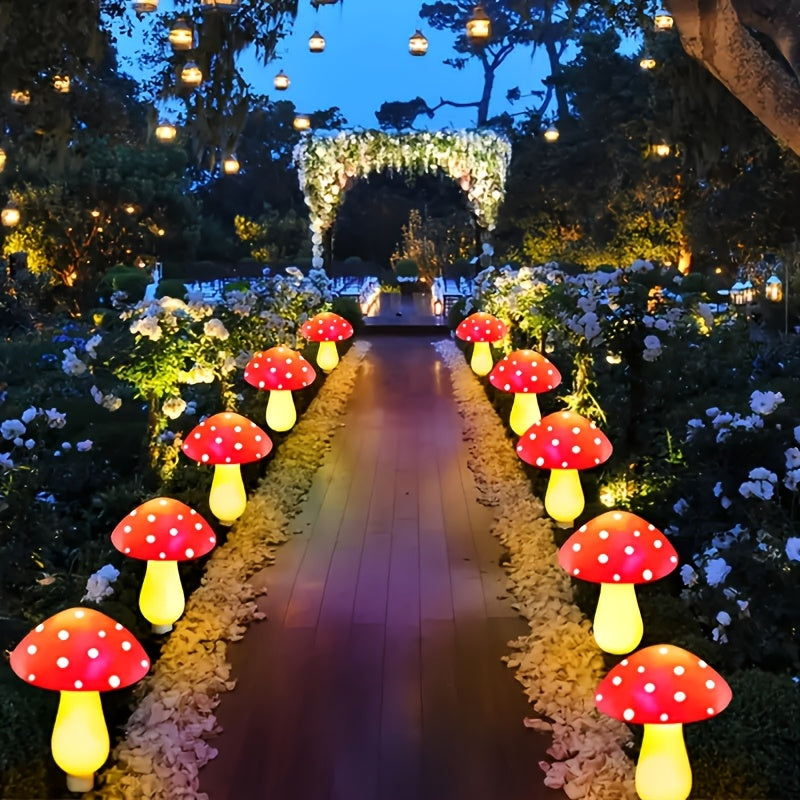 1 Juego de Luminarias de Hongos Solares Lindas, 8 Lámparas de Jardín con Energía Solar, Luminarias de Hadas Solares, Adecuadas para Jardín, Patio, Porche, Decoración de Fiestas de Bodas