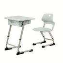 Juego de mesa y silla de estudio ergonómica ajustable - Marco de metal duradero, azul y blanco, ideal para el hogar, la escuela o el entrenamiento, escritorio escolar | Altura ajustable | Diseño ergonómico, mesa de estudio