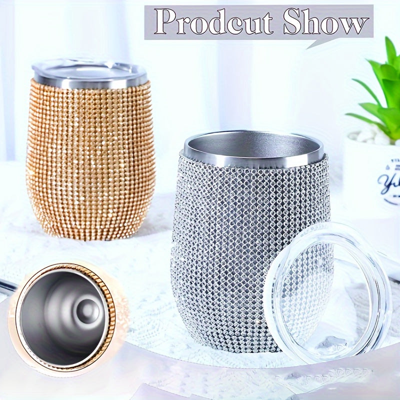 [Vaso Aislado de Acero Inoxidable] Vaso Aislado de Acero Inoxidable de Doble Capa de 12oz/350ml - Brillante, Adecuado para Jugo, Vino Tinto, Agua, Té y Bebidas Festivas