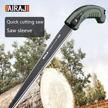 Serra manual AIRAJ para carpintería, corte rápido de acero con metal y plástico, no requiere batería, ideal para camping y uso al aire libre, incluye funda de protección para la cintura