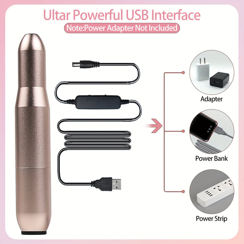 Kit de Taladro de Uñas Eléctrico Profesional, Taladro de Archivo de Uñas, Conjunto de Manicura y Pedicura, Conjunto de Archivo de Uñas para el Hogar y el Salón, Herramienta de Pulidor y Pulido de Uñas