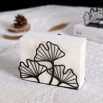 Elegante Porta Servilletas de Hoja de Ginkgo de Metal - Perfecto para Mesas de Comedor y de Café, Decoración de Cocina, Ideal para Restaurantes, Hoteles, Cafeterías