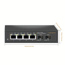Conmutador Ethernet No Gestionado de 6 Puertos con 4* Portales Base-T de 2.5G y 2* Puertos SFP+ de 10G, Conmutador de Red de 2.5Gbps para NAS/PC de 2.5Gbps, Router WiFi6, Plug and Play