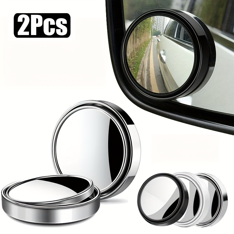 2 piezas Espejo Retrovisor de Coche Redondo de Alta Definición 360 grados, Espejo Ajustable para Puntos Ciegos de Ángulo Amplio, Aumenta la Seguridad del Niño en el Auto