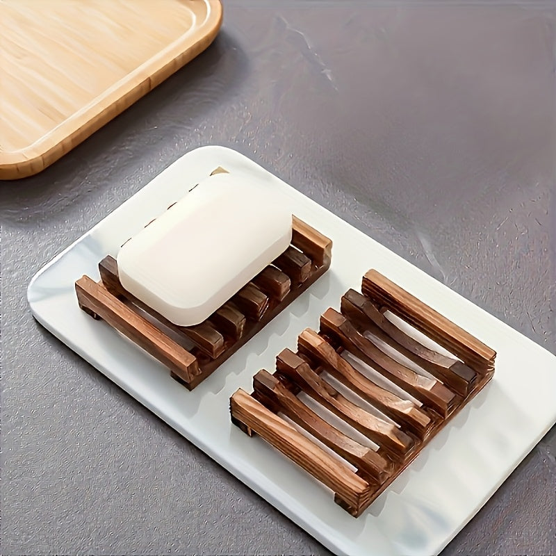 Juego de jaboneras de madera de alta calidad - Autodrenante, adecuado para encimeras de baño y cocina, soporte de jabón para baño