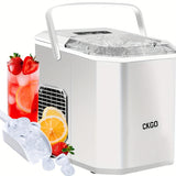 ¡Hielo al instante, en cualquier momento y lugar! 9 cubos en 6 minutos, 12.02 kg/día, compacto y autolimpiante - ¡Perfecto para el hogar! Olvídate de salir por hielo: producción continua para fiestas o necesidades diarias. Diseño ahorrador de espacio: ca