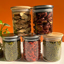 12-Pack 200ml Frascos de Almacenamiento de Vidrio de Alta Borosilicato con Tapas de Tapa Abatible, Lavado a Mano, Reutilizables, Contenedores Redondos Multiusos para Despensa de Cocina, No Se Necesita Electricidad