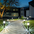 10pcs Luces Solares Exteriores LED para Caminos con Patrón de Cascada Elíptica, Superficie Pulida ABS, Encendido/Apagado Automático - Luces Duraderas para Jardín, Césped, Patio y Senderos - Iluminación Solar para Paisajes, Luces Solares para Exteriores