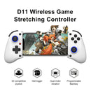 Controlador de juego móvil MAGIC BLOCK con joystick de efecto de campo, juego de palanca inalámbrica multiplataforma para inalámbrico 5.2, diseño ergonómico, prevención de tendinitis Turbo/Macro, palanca de juego telescópica de vibración dual (negro/blan