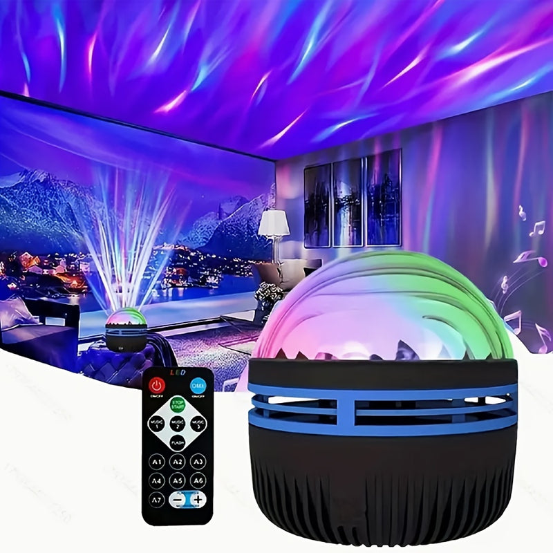 Proyector de Luz Nocturna LED Galaxia 1pc - Diseño Cósmico de Estrellas y Planetas, Lámpara de Ambiente con Alimentación USB para Dormitorio, Sala de Estar o Decoración de Salón de Juegos, Temática Fantasía Moderna, Brillo Ajustable, Control Remoto Inclu