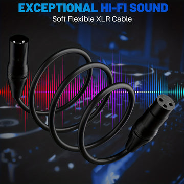 2pcs Cables de Micrófono XLR - Macho a Hembra, Cable de Altavoz Balanceado de 3 Pines con Conductores de Cobre Duraderos para Mezcladores, Altavoces, Estaciones de Radio y Podcasts
