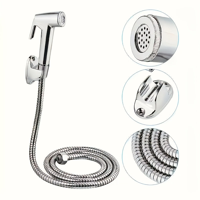 1 Juego de Suministros de Baño, Ducha Portátil, Aspersor para Mujeres, Equipado con Boquilla de Alta Presión y Manguera de Acero Inoxidable Nd, Incluye Soporte de Montaje en Pared y Accesorios de Montaje. Diseño Ahorrador de Agua Muy Adecuado