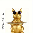 1pc Organizador de Llaves con Diseño de Perro Cartoon - Decoración para Mesa de Entrada en Resina con Gafas y Llavero, Uso Interior/Exterior, Sin Necesidad de Electricidad, Regalo Único para Hogar o Oficina