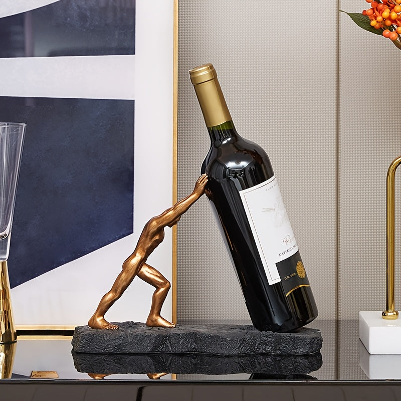 1 pieza de estante de vino de resina con figura de fuerte, ideal para oficina, sala de estar, decoración de entrada, mejora el ambiente artístico del hogar.