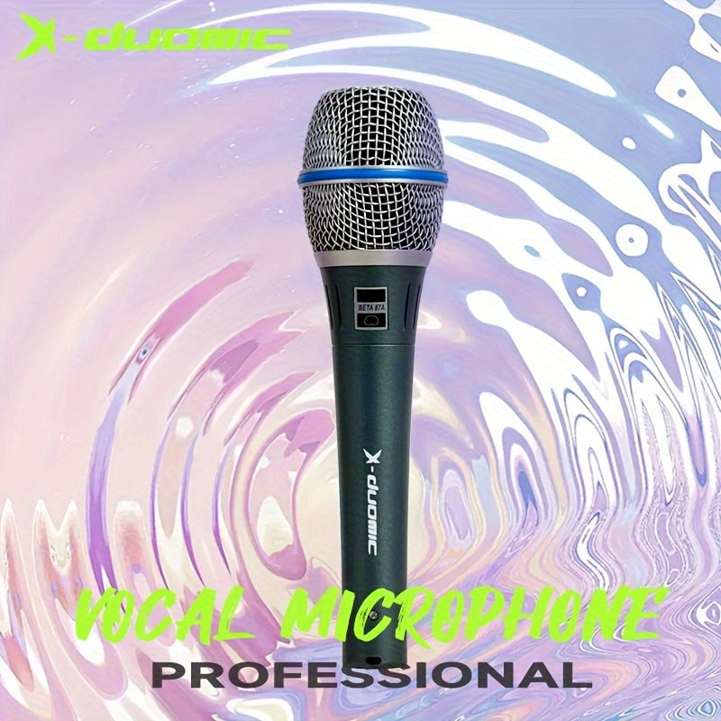 Micrófono Dinámico Profesional para Escenario y Canto en Vivo con Cable Universal